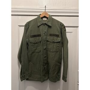 Vintage OG-107 Long Sleeve Button Up Shirt 1974 Sz 15.5x33 Vietnam Sateen Army